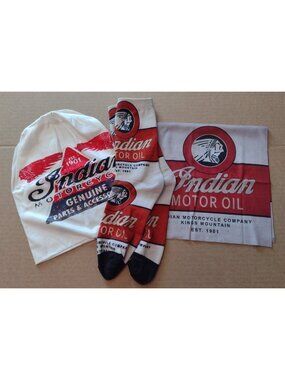 NEW / Indian Motorcycle Gift Lot of 3 (Three) Beenie, Gaiter & Socks  (2C1)